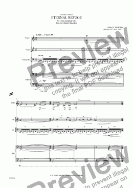 page one of ETERNAL REFUGE (Bulgakov) op10a. Voice, pf trio
