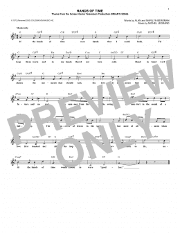 page one of Hands Of Time (Lead Sheet / Fake Book)