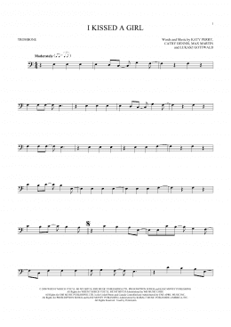 page one of I Kissed A Girl (Trombone Solo)