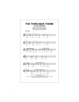 page one of The Third Man Theme (Lead Sheet / Fake Book)
