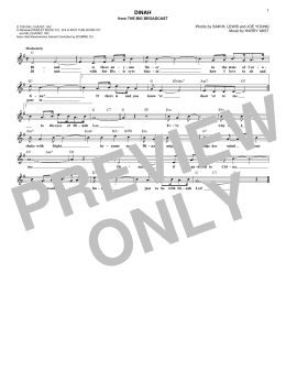 page one of Dinah (Lead Sheet / Fake Book)