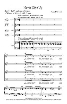 page one of Never Give Up! (SATB Choir)