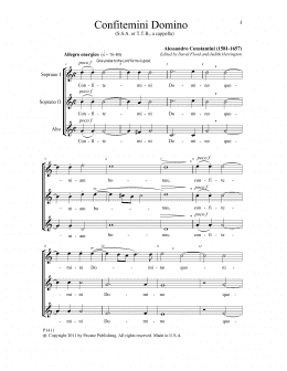 page one of Confitemini Domino (SSA Choir)