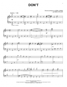 page one of Don't [Jazz version] (Piano Solo)