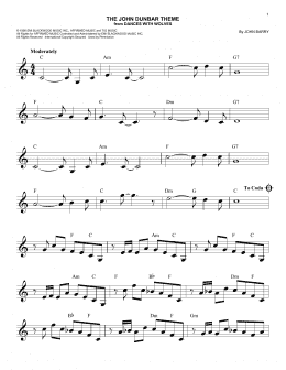 page one of The John Dunbar Theme (Easy Lead Sheet / Fake Book)