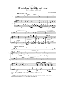 page one of O Nata Lux, Born of Light (SATB Choir)