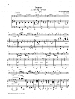 page one of Mourning (String Solo)