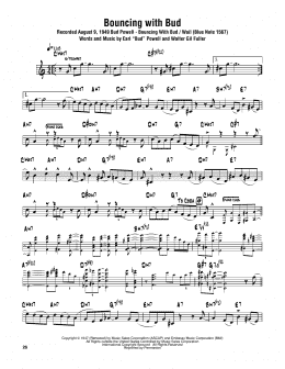 page one of Bouncing With Bud (Tenor Sax Transcription)