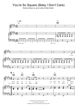 page one of You're So Square (Baby I Don't Care) (Piano, Vocal & Guitar Chords)