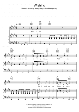 page one of Wishing (Piano, Vocal & Guitar Chords)