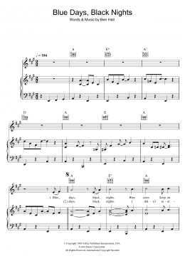 page one of Blue Days, Black Nights (Piano, Vocal & Guitar Chords)