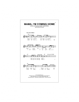 page one of Mama, I'm Coming Home (Lead Sheet / Fake Book)