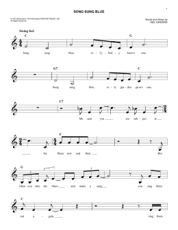 page one of Song Sung Blue (Easy Lead Sheet / Fake Book)