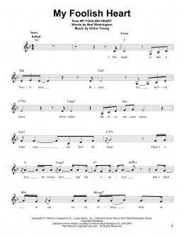 page one of My Foolish Heart (Pro Vocal)