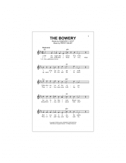 page one of The Bowery (Lead Sheet / Fake Book)