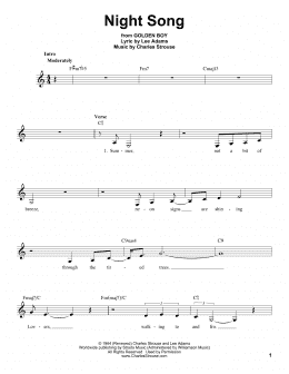 page one of Night Song (Pro Vocal)