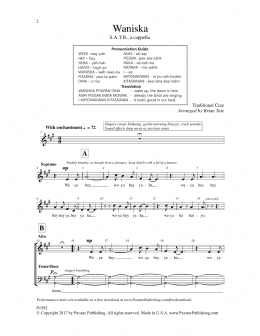 page one of Waniska (SATB Choir)