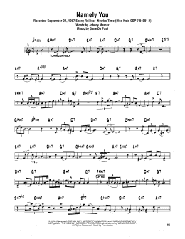 page one of Namely You (Tenor Sax Transcription)