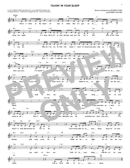 page one of Talkin' In Your Sleep (Lead Sheet / Fake Book)