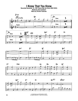 page one of I Know That You Know (Tenor Sax Transcription)