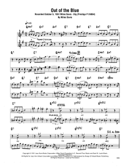 page one of Out Of The Blue (Tenor Sax Transcription)