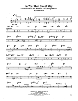 page one of In Your Own Sweet Way (Tenor Sax Transcription)
