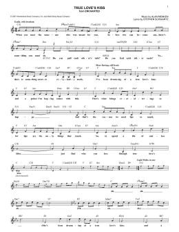 page one of True Love's Kiss (from Enchanted) (Lead Sheet / Fake Book)