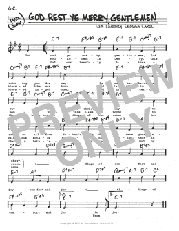 page one of God Rest Ye Merry, Gentlemen (Real Book – Melody, Lyrics & Chords)