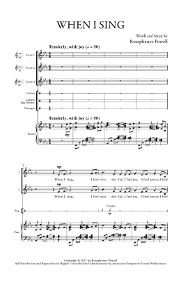 page one of When I Sing (3-Part Mixed Choir)