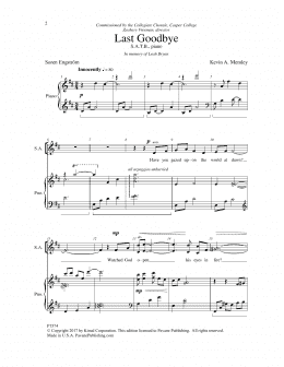 page one of Last Goodbye (SATB Choir)