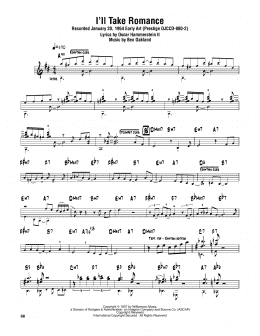page one of I'll Take Romance (Tenor Sax Transcription)