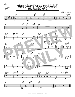 page one of Why Can't You Behave? (from Kiss Me, Kate) (Real Book – Melody & Chords)