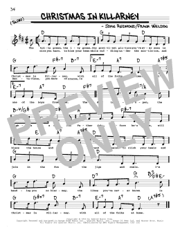 page one of Christmas In Killarney (Real Book – Melody, Lyrics & Chords)