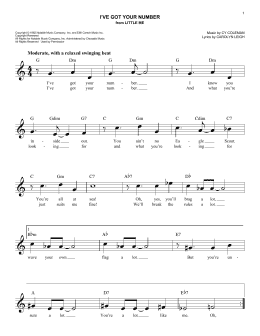 page one of I've Got Your Number (Easy Lead Sheet / Fake Book)