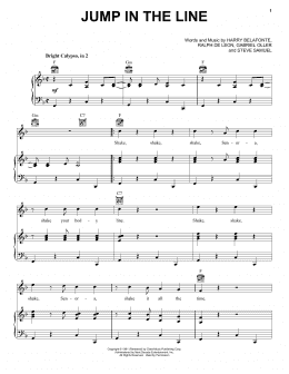page one of Jump In The Line (Piano, Vocal & Guitar Chords (Right-Hand Melody))