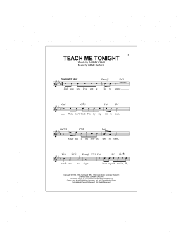 page one of Teach Me Tonight (Lead Sheet / Fake Book)