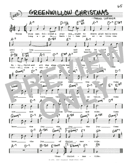 page one of Greenwillow Christmas (Real Book – Melody, Lyrics & Chords)