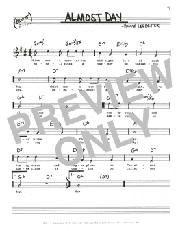 page one of Almost Day (Real Book – Melody, Lyrics & Chords)