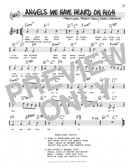 page one of Angels We Have Heard On High (Real Book – Melody, Lyrics & Chords)