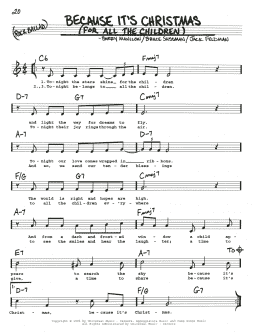 page one of Because It's Christmas (For All The Children) (Real Book – Melody, Lyrics & Chords)