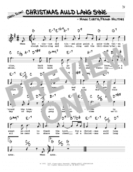 page one of Christmas Auld Lang Syne (Real Book – Melody, Lyrics & Chords)