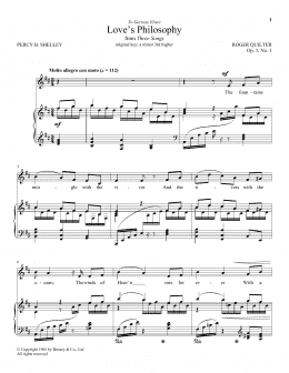 page one of Love's Philosophy, Op. 3, No. 1 (Piano & Vocal)