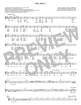 page one of Roll With It (Lead Sheet / Fake Book)