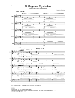 page one of O Magnum Mysterium (Choir)