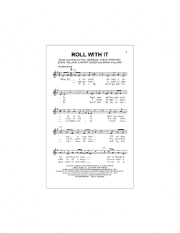 page one of Roll With It (Lead Sheet / Fake Book)