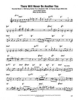 page one of There Will Never Be Another You (Tenor Sax Transcription)