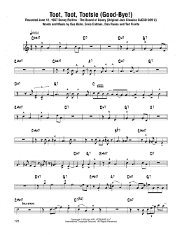 page one of Toot, Toot, Tootsie! (Good-bye!) (Tenor Sax Transcription)