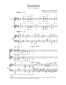 page one of Shenandoah (SSAA Choir)
