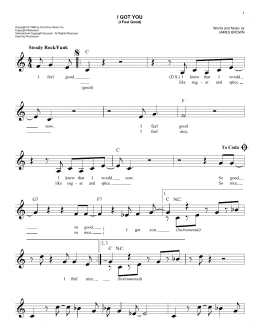 page one of I Got You (I Feel Good) (Easy Lead Sheet / Fake Book)