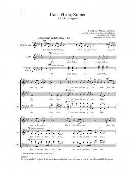 page one of Can't Hide Sinner (SATB Choir)